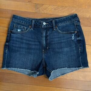 Old Navy Size 12 High Rise OG Straight Denim Jean Shorts Raw Hem